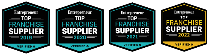 entrepreneur's top franchise supplier winner 2019, 2020, 2021, and 2022
